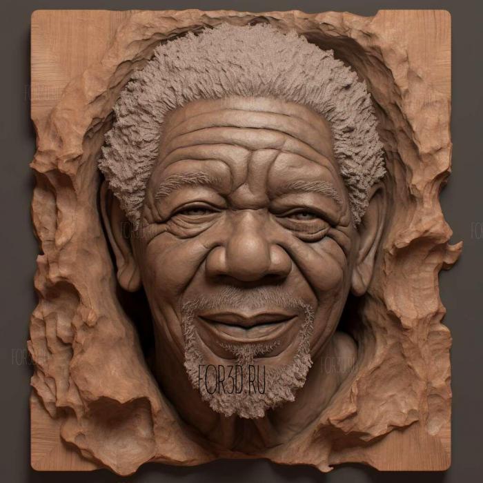 Morgan Freeman 1 stl model for CNC